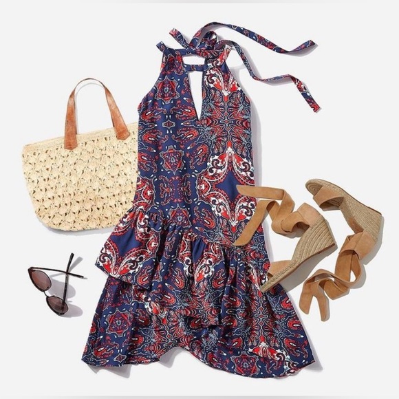 REVOLVE Dresses & Skirts - REVOLVE Parker Silk Bandana Print Keyhole Dress Size Small